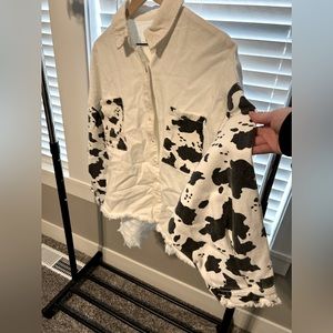 Cowprint button up